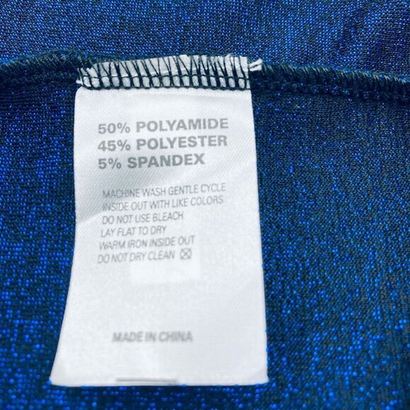 Boston Proper Asymmetrical Sapphire Lurex Sexy Tunic XL Excellent Condition - Picture 5 of 6